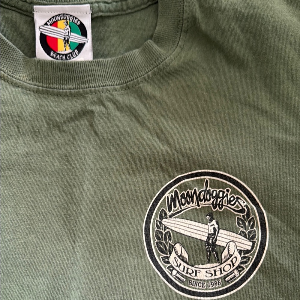 Moondoggies Army Green Surf Shop T-Shirt